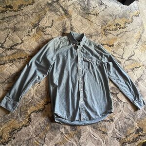 American Eagle Outfitters Blue Casual Button Down Shirt
